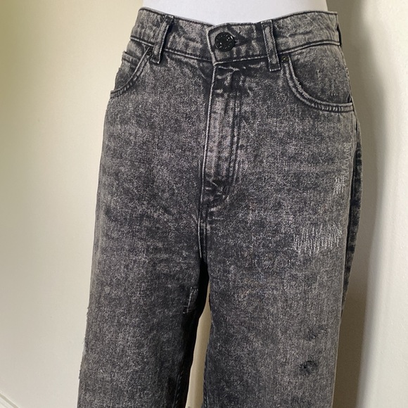 Sandro Paris, Destroyed and Repaired Boyfriend Jeans Charcoal Grey - Picture 12 of 13